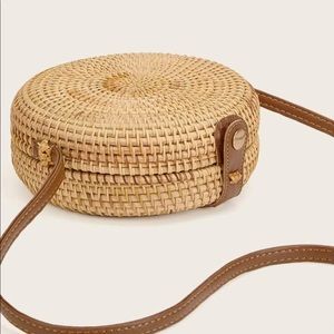 Straw Round Crossbody Bag